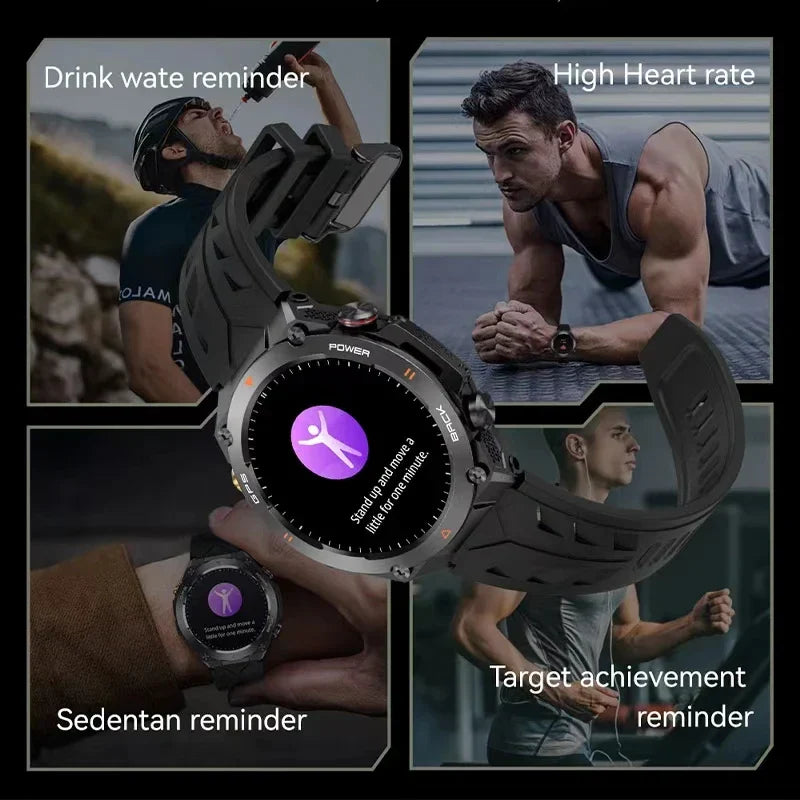 Men's Smart Fitness Watch Bluetooth Call (Black)